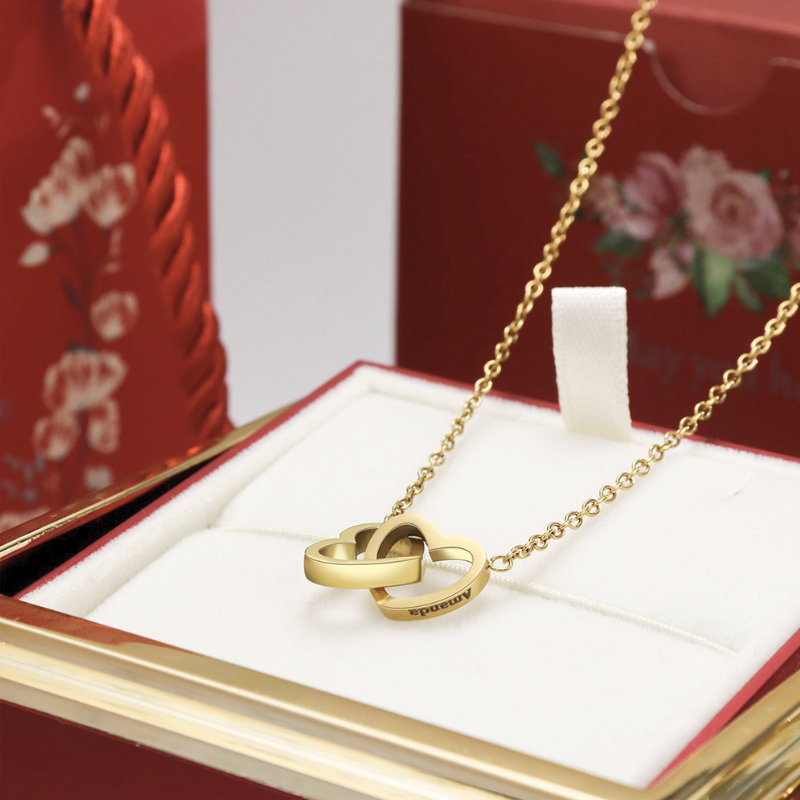 Hjertekjede gaveeske Rosa - Elegant kjærlighetsgave