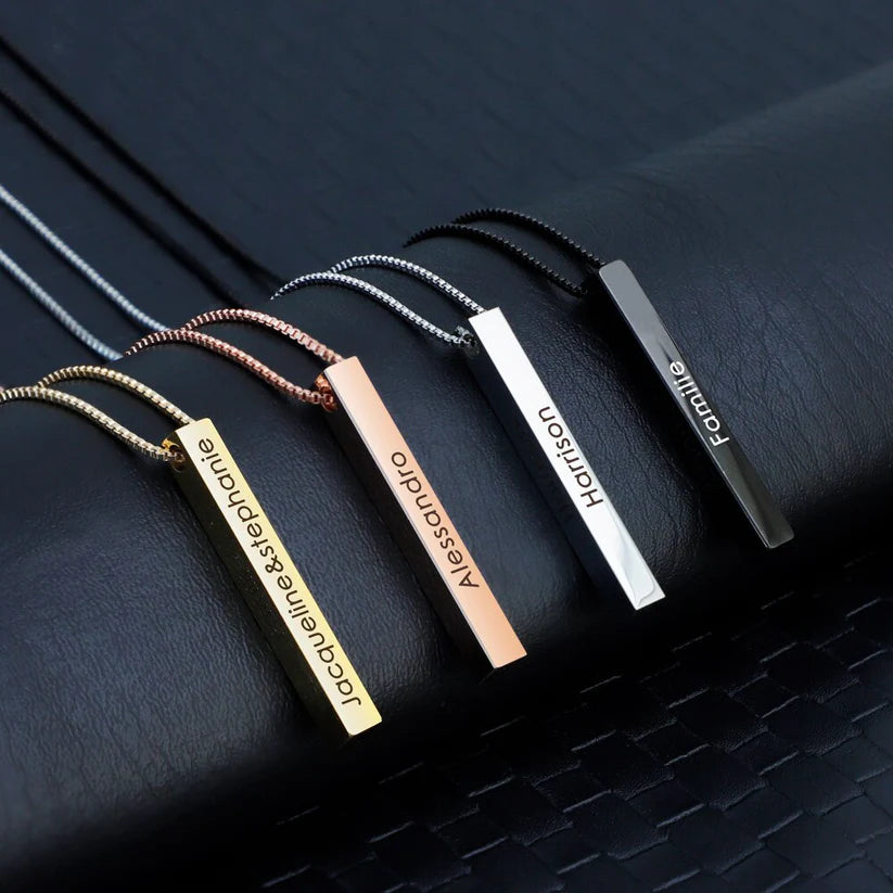 Collana Barre 3D Incisa - Eleganza personalizzata