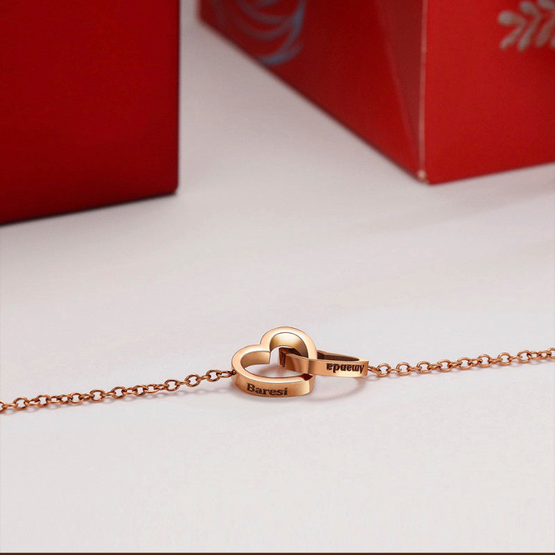 Coffret Collier cœur + boîte rose - Cadeau d'amour élégant